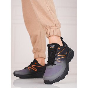 Designové  trekingové boty šedo-stříbrné dámské bez podpatku  36