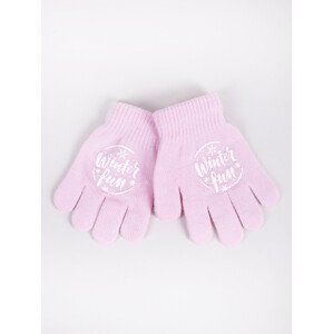 Dívčí pětiprsté rukavice model 17956844 Pink 10 - Yoclub