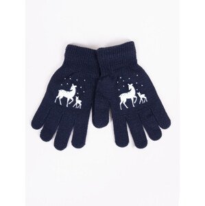 Dívčí pětiprsté rukavice model 17956856 námořnická modrá 16 - Yoclub