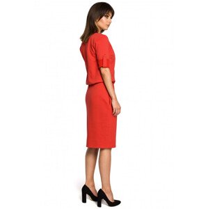 model 18001722 Pletené košilové šaty červené EU L - BE