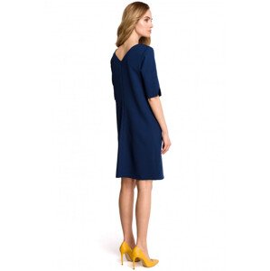 šaty s výstřihem do V na zádech tmavě modré EU M model 18001799 - Style