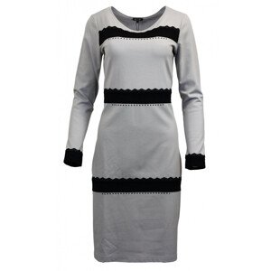 Šaty Čiže DRM - Favab L sivá s čiernou čipkou