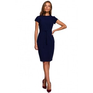 šaty s páskem na  tmavě modré EU XXL model 18003027 - Style