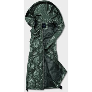 Tmavě zelená dámská vesta s kapucí model 18050001 zielony XXL (44) - Miss TiTi