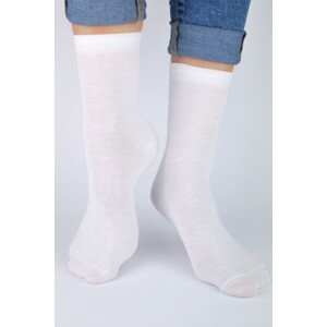 Hladké dětské bavlněné ponožky SB005 bílá 35-38