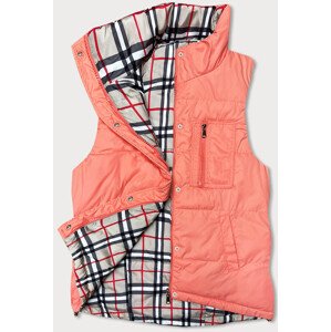Oboustranná dámská vesta v lososové barvě (2383) Růžová M (38)