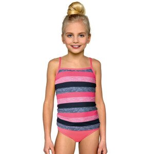 Dívčí plavky  proužky model 18481945 - Lorin Barva: růžová, Velikost: 140