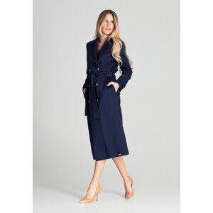 Dámský kabát model 18575083 tmavě modrý  M - Figl