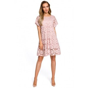 Dámské šaty model 18606655 Pudr růžová - Moe Velikost: L-40, Barvy: pudrovo-růžová