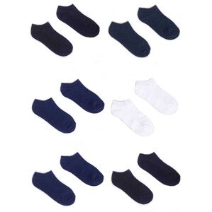 Yoclub 6pack chlapecké kotníkové tenké ponožky SKS-0027C-0000-004 Multicolor Velikost: 43-46