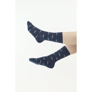 Veselé ponožky 17 modré se žraloky Barva: modrá, Velikost: 43/45
