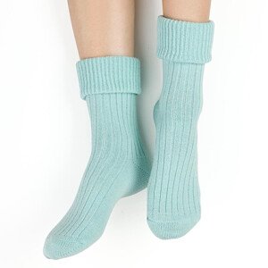 Pletené ponožky na spaní 067 mátové s vlnou Barva: zelená, Velikost: 38/40