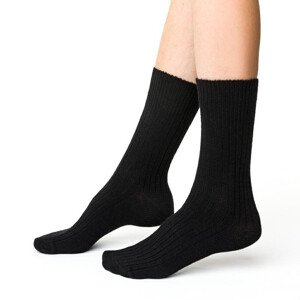 Hřejivé ponožky Alpaka 044 černé s vlnou Barva: černá, Velikost: 44/46