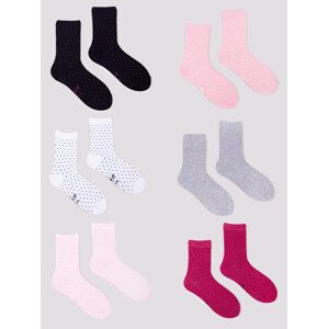 Dívčí ponožky Yoclub 6-Pack SKA-0128G-AA00 Vícebarevné Velikost: 20-22