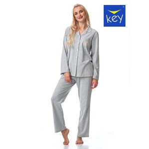 Dámské rozepínací pyžamo LNS model 18775611 B23 SXL - Key Barva: melanžově šedá, Velikost: S