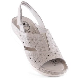 Dámské kožené sandály W  model 18783299 - B2B Professional Sports Velikost: 40, Barvy: šedá vzor