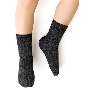 Dívčí jednobarevné ponožky  Cotton Candy Bamboo model 18828983 - Steven Barva: černá/lurex, Velikost: 11-13