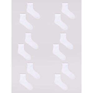 Yoclub Chlapecké hladké bílé ponožky 6-pack SKA-0056C-0100-002 White Velikost: 27-30