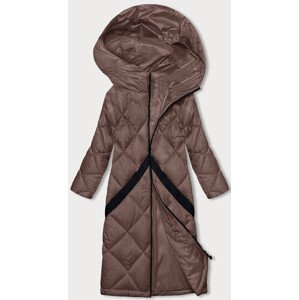 Prošívaná dámská zimní bunda ve velbloudí barvě (H-896-89) Hnědá XL (42)