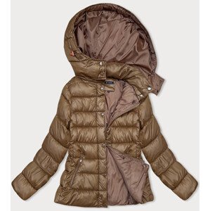 Hnědá prošívaná dámská zimní bunda s kapucí (YP-22075-101) Hnědá S (36)