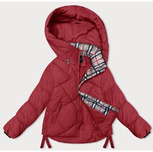 Červená dámská zimní bunda s ozdobným lemováním (3021) Červená S (36)