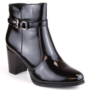 Sergio Leone W SK421 černé lakované zateplené boty na jehlovém podpatku Velikost: 38