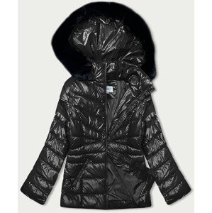 Černá dámská prošívaná zimní bunda (V775) černá XXL (44)