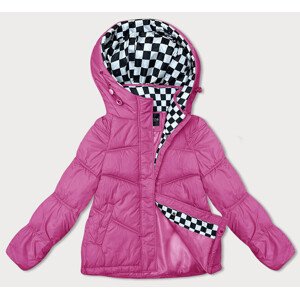růžová volná dámská bunda s kapucí model 18934608 - Miss TiTi Barva: Růžová, Velikost: S (36)