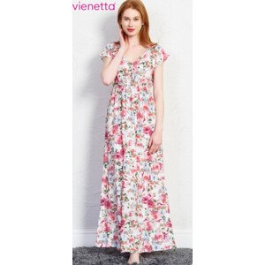 Dámske šaty Kate 5964 - Vienetta L bílá s květinovým vzorem