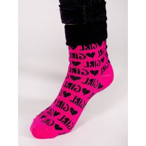 Dívčí ponožky YO! SKS-0003G Froté, Ohrnuté 17-25 Barva: mix barev-mix designu, Velikost: 20-22