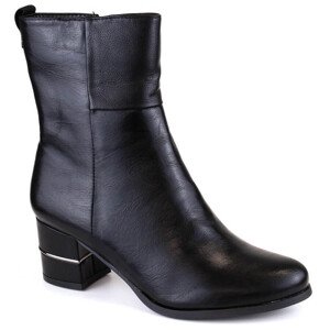 Jezzi W JEZ421 černé zateplené boty s ozdobným podpatkem Velikost: 39