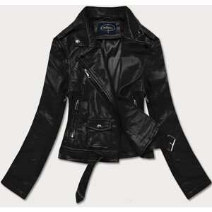 Čierna bunda ramoneska - vesta z eko kože FL202050 čierna - FLAM Mode M