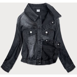 Krátká černá dámská džínová bunda model 16147120 černá S (36) - P.O.P. SEVEN