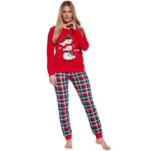 Dámské pyžamo 671/348 Snowman - CORNETTE Barva: Červená, Velikost: XL