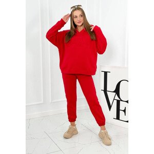 Izolovaná bavlněná souprava, mikina + kalhotami Brooklyn červený UNI