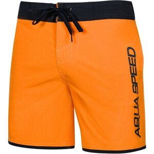 AQUA SPEED Plavecké šortky Evan Orange/Black Pattern 75 Velikost: XS