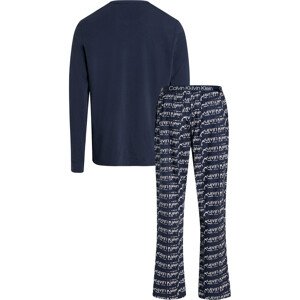 Pánske pyžamo L/S PANT SET 000NM2184E GVB tm. modré - Calvin Klein M