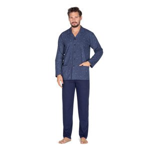 Pánské pyžamo model 18988445 modré s knoflíky - Regina Barva: modrá, Velikost: M
