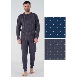 Pánské pyžamo Karelpiu KF5112 Modrá 4XL