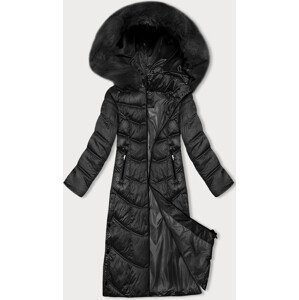 Černá dlouhá zimní bunda s kapucí S'west (B8198-1) černá S (36)
