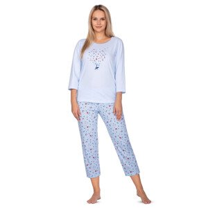 Dámské pyžamo 650blue plus - REGINA světle modrá XXL