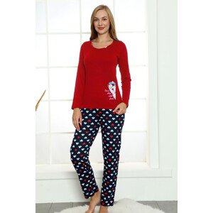 Dámske pyžamo K11056 červené - La Penna XL