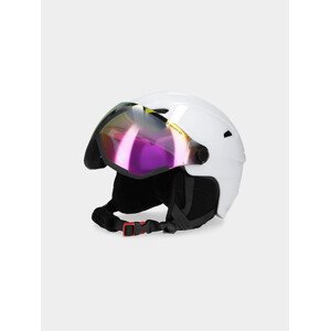 Dámská lyžařská helma s vestavěnými brýlemi 4FWAW23AHELF032-10S bílá - 4F Velikosti: L/XL (55-59 cm)