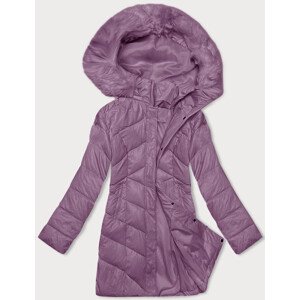 Fialová dámská zimní bunda s kapucí (H-898-38) fialová XXL (44)