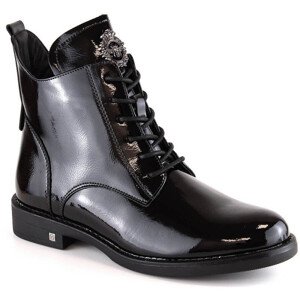 Dámske lakované topánky na zips W WOL171A čierne - Potocki 36