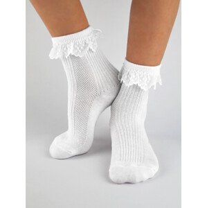 Dievčenské ponožky s volánikom SB020 Biela - Noviti 31/34 bílá
