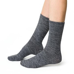 Hřejivé ponožky Alpaka 044 šedé s vlnou Barva: šedá, Velikost: 35/37