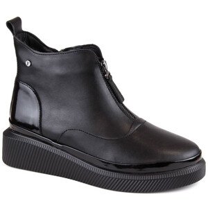 Filippo zateplené kožené boty na zip W PAW483 černá Velikost: 37
