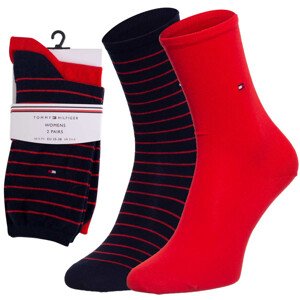 Ponožky Tommy Hilfiger 100001494007 Navy Blue/Red Velikost: 35-38