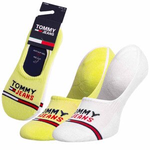 Ponožky Tommy Hilfiger Jeans 701218959008 White/Neon Yellow Velikost: 39-42